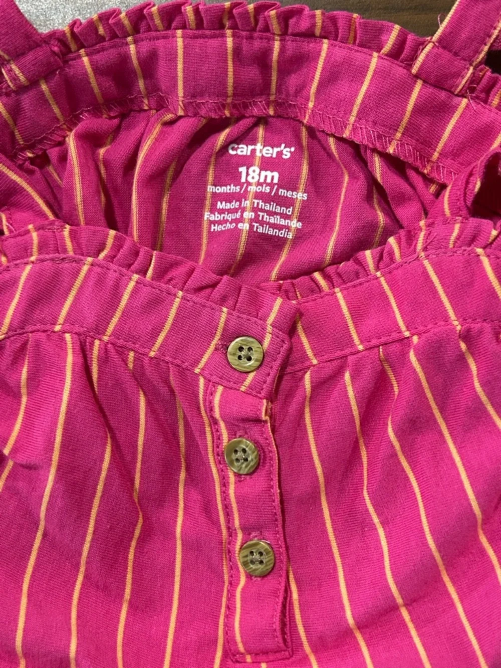 Carter's Pink Striped Toddler Tank Top - Picture 3 of 6